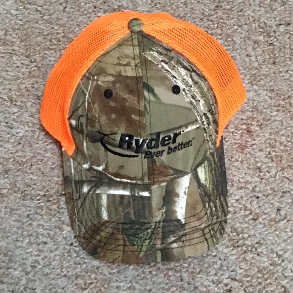 Ryder neon orange/ Realtree camo trucker hat